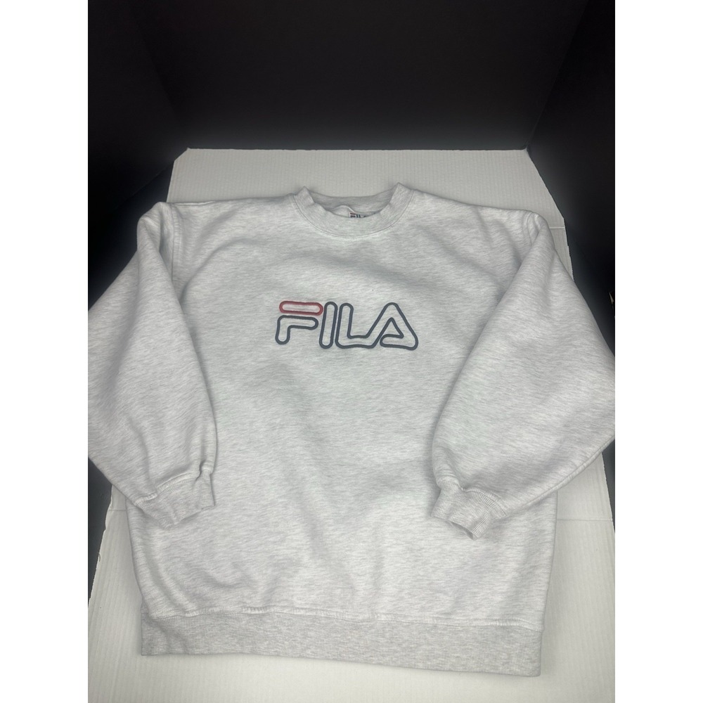 Vintage FILA Sweatshirt XXL Big Logo Made In USA gray crewneck sport style
